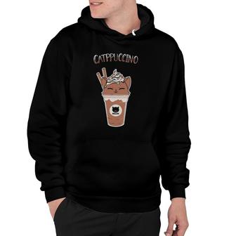 Cute Cat Catppuccino Kitten Coffee Funny Hoodie | Mazezy