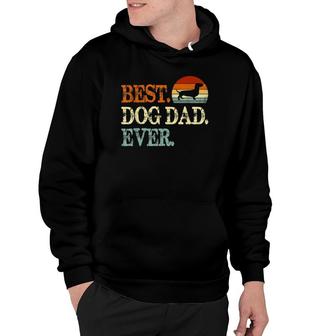 Dachshund Best Dog Dad Ever Retro Vintage Hoodie - Seseable
