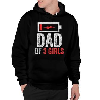 Dad Of 3 Girls Gift From Daughter Fathers Day Birthday Hoodie - Seseable