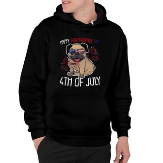 Dog Pug Happy 4Th Of July Usa American Flag Merica Hoodie - Seseable