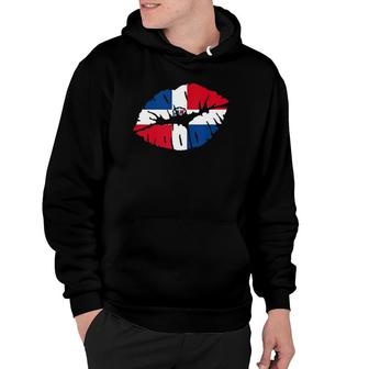 Dominican Republic Flag Lip Kiss Mouth Gift For Dominicans Hoodie | Mazezy