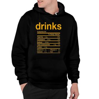 Drinks Nutrition Facts Funny Thanksgiving Christmas Hoodie - Seseable