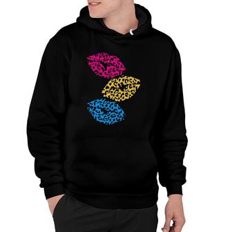 Eighties Girl Leopard Print Lips Women Gift Retro 80S Hoodie - Seseable