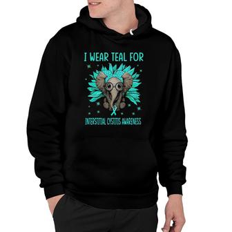 Elephant Sunflower I Wear Teal For Interstitial Cystitis Aw Hoodie - Thegiftio UK