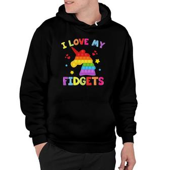 Fidget Toy I Love My Fidgets Pop It Game Lover Toddler Kids Hoodie - Thegiftio UK