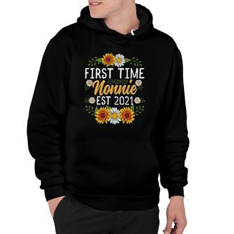 First Time Nonnie Est 2022 Sunflower Gifts New Nonnie Hoodie | Mazezy