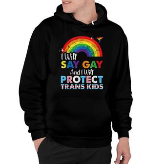 Florida Gay I Will Say Gay And I Will Protect Trans Kids Hoodie - Seseable