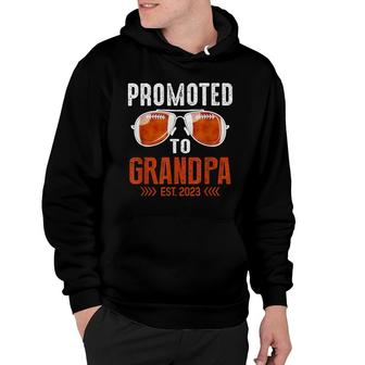 Football Lover For New Grandpa Promoted To Grandpa Est 2023 Hoodie - Thegiftio UK