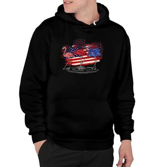 Funny 4Th Of July American Flag Flamingo Independence Day Hoodie - Seseable