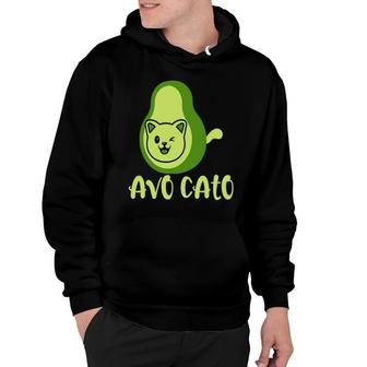 Funny Avocado Avocato Cute Cat Animal Hoodie - Seseable