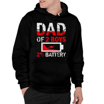 Funny Dad Of 2 Boys Daddy Fathers Day Birthday For Men Hoodie - Seseable