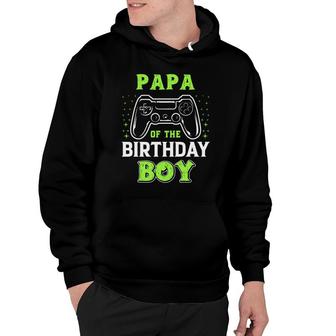 Funny Papa Of The Birthday Boy Green Matching Video Gamer Hoodie - Seseable