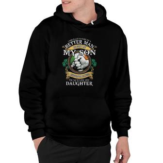 Funny Print 2022 Lucky Dad Better Man He Sent Me My Son Hoodie - Seseable