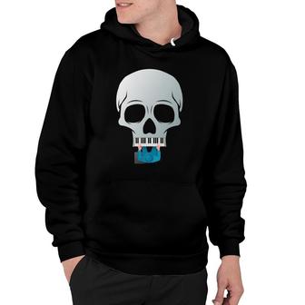 Funny Skull Piano Keys Piano Player Pianist Gift Hoodie | Mazezy