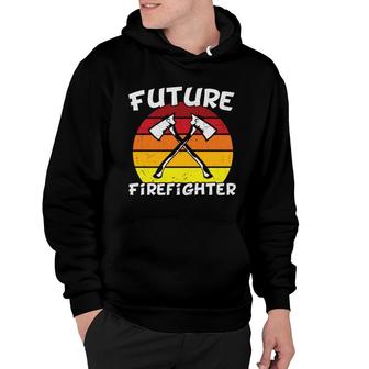 Future Firefighter Vintage Circle Retro Color Hoodie - Seseable
