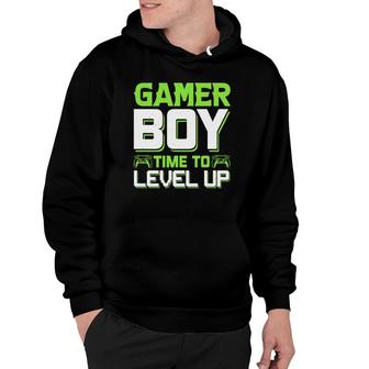 Gamer Boy Time To Level Up Birthday Boy Matching Video Gamer Design Hoodie - Seseable