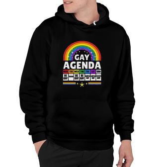 Gay Agenda Colorful Rainbow Gift LGBT Pride Month Hoodie - Seseable