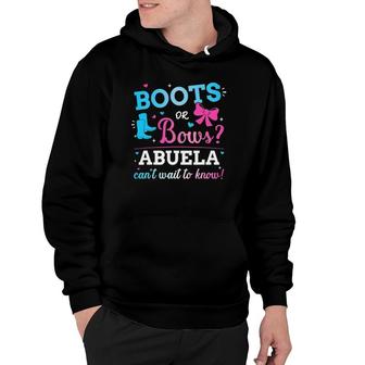 Gender Reveal Boots Or Bows Abuela Matching Baby Party Hoodie | Mazezy