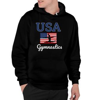 Girl Tumbling Team Gear Gymnast Gymnastics Usa American Flag Hoodie - Seseable
