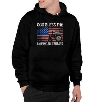 God Bless The American Farmer Usa Flag Tractor Patriotic Hoodie | Mazezy