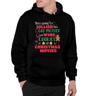 God Mother Christmas Wine Cookies Holiday Pajamas Hoodie - Monsterry