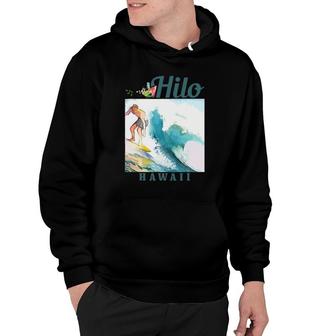 Hilo Hawaii Surfing Hawaiian Surf Vintage Surfer Hoodie - Thegiftio UK