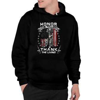 Honor The Fallen Thank The Living Memorial Day Veterans Day Hoodie | Mazezy