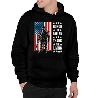 Honor The Fallen Thank The Living Memorial Day Veterans Day Hoodie - Seseable