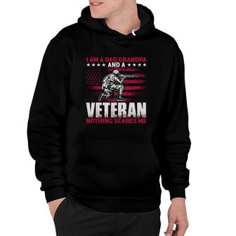 I Am A Dad Grandpa And A Veteran Who Fights Nothing Scares Me Hoodie - Seseable
