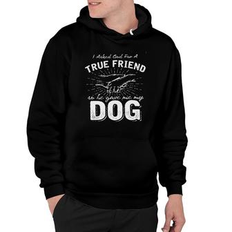 I Asked God For A True Friend Dog Lover New Letters Hoodie - Seseable