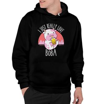 I Just Really Love Boba Japanese Kawaii Anime Cow Gifts Hoodie - Thegiftio UK