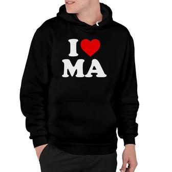 I Love Ma Heart Massachusetts Hoodie - Thegiftio UK
