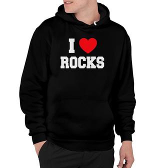 I Love Rocks Red Heart Hoodie - Thegiftio UK