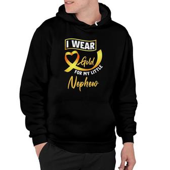 I Wear Gold For My Little Nephew Childhood Cancer Awareness Hoodie | Mazezy
