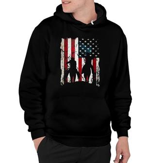 Independence Day Team Roping Cowboys July Of 4Th Us Flag Hoodie - Seseable