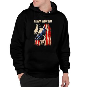 Independence Day Team Roping July Of 4Th American Flag Hoodie - Seseable