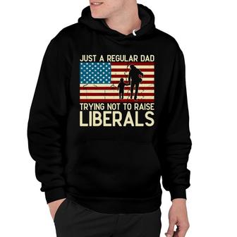 Just A Regular Dad Trying Usa Flag Gift For Dad And Son Hoodie - Seseable