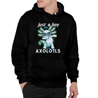 Kawaii Dabbing Just A Boy Who Loves Axolotls Kids & Boys Hoodie | Mazezy CA