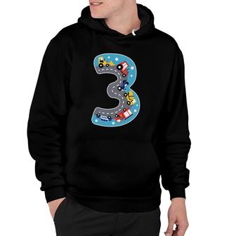 Kids 3Rd Birthday 3 Years Boy Digger Construction Site Hoodie - Seseable