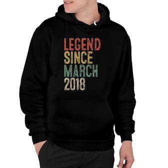 Kids 4 Years Old Gifts Legend Since March 2018 4Th Birthday Hoodie | Mazezy