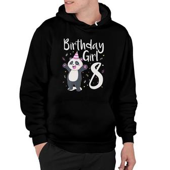 Kids 8 Years Old Panda Birthday Girl Cute Girls 8Th Party Gift Hoodie | Mazezy
