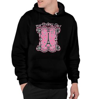 Kids Girls 11Th Birthday Paris France French Theme 11 Years Old Hoodie - Seseable