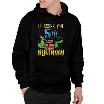 Kids Its My 5Th Birthday Funny Snake 5 Years Old Boys Girls Hoodie | Mazezy