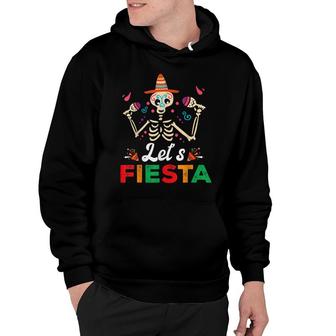 Lets Fiesta Mexican Sombrero Skull Margarita Senorita Hoodie - Seseable