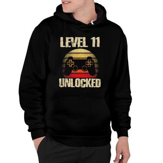 Level 11 Unlocked Boys 11Th Birthday 11 Years Old Boy Gamer Hoodie - Seseable