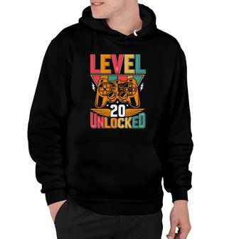 Level 20 Unlocked Since 2002 Congratuations 20Th Birthday Hoodie - Seseable
