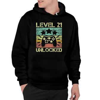 Level 21 Unlocked 21St Birthday 21 Years Old Hoodie - Seseable