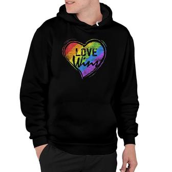 Love Wins Heart Gay Pride Month Lgbt Hoodie - Seseable