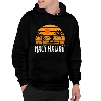 Maui Hawaii Beach Retro Sunset Summer Hoodie - Seseable