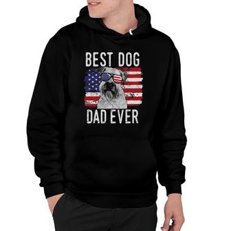 Mens American Flag Best Dog Dad Ever Soft Coated Wheaten Terrier Hoodie - Seseable